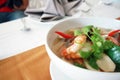 Thai food Tom Yum Kung in a bowl Royalty Free Stock Photo