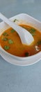 Thai food - Tom Yum Kung or tomyam in white bowl Royalty Free Stock Photo