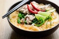 Thai food Tom Yum, spicy rice noodles soup Royalty Free Stock Photo