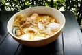Thai Food - Tomyam with seafood and eggs Royalty Free Stock Photo