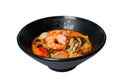 Thai food: Tomyum , Spicy soup with seafood isoalated on white background with clipping path