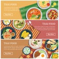 Thai food web banner.Thai street food coupon. Royalty Free Stock Photo