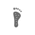 Thai foot massage, foot acupuncture grey icon.