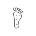 Thai foot massage, foot acupuncture line icon.