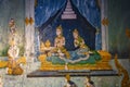 Thai fresco depicting a scene from life of Buddha Royalty Free Stock Photo