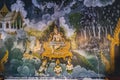Thai fresco depicting a scene from life of Buddha Royalty Free Stock Photo