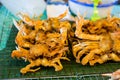 Thai fried crab on market Royalty Free Stock Photo