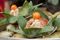 Thai fried rice in lotus leaf package