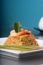 Thai Fried Rice Pyramid with Prawn Royalty Free Stock Photo