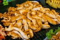 Thai fried squid on market Royalty Free Stock Photo