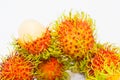 Thai fruit ,Rambutan on white background. Royalty Free Stock Photo