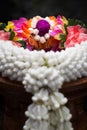 Thai garland colorful flowers. (Close up - Macro shot) Royalty Free Stock Photo