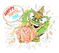Thai Giant Cartoon Happy Birthday Royalty Free Stock Photo