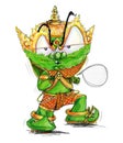 Thai Giant Cartoon pointing to you Royalty Free Stock Photo