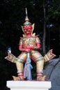 Thai Giant Demon statue or The Red Vaisravana or Vessavana Statue also known as Jambhala in Tibet and Bishamonten in Japan