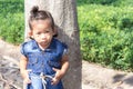 Thai girl in bean garden