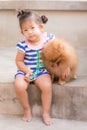 Thai girl with pomeranian