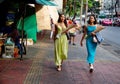 Thai girls walking