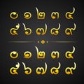 Thai gold alphabet number-Regular and bold versions included.