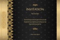 Thai gold on black luxury vintage vector abstract background