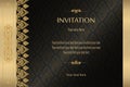 Thai gold on black luxury vintage vector abstract background invitation card, greeting card,celebration,congratulations