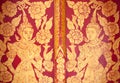 Thai gold lacquer gilt temple door