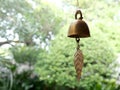 Thai gold metal bell on bokeh background Royalty Free Stock Photo
