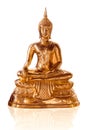 Thai golden buddha isolated on white. Royalty Free Stock Photo