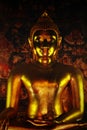 A Thai golden shining Buddha statue