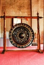 Thai Gong on a Sao Ching Cha Gong Stand with Thai Lotus design at Wat Phumin ,Nan