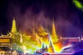 Phra Nakhon,Bangkok,Thailand on May25,2019:Fantastic light and sound show at Sanam Luang ceremonial ground,in front of Wat Phra Ka