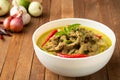 Thai Green Curry with Beef ,Gaeng Kiaw Wan Royalty Free Stock Photo
