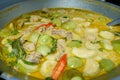 Thai Green curry with chicken Kang Keaw Wan Gai ,Top views. Royalty Free Stock Photo