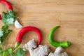 Vibrant Thai Curry Ingredients on Wooden Board