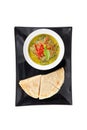 Thai green curry soup with indian bread Royalty Free Stock Photo