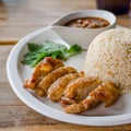 Thai grilled chicken rice. Asian style Royalty Free Stock Photo