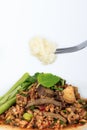 Thai ground pork salad, Spicy minced pork and pork liver salad. (Larb Mu) Royalty Free Stock Photo