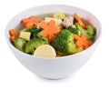 Thai healthy food boiled broccoli and pork.