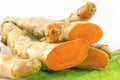 Thai herbal medicine from Tumeric roots. Royalty Free Stock Photo