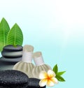 Thai herbs massage spa with compress herbs natural background