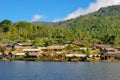 Thai Hill tribe people's village beside a lake
