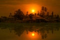 Thai Home at Riverside of Chaopraya River. Royalty Free Stock Photo