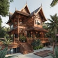 Thai house traditional style so beautiful Royalty Free Stock Photo