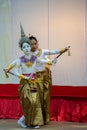 Thai Human Puppet dance of stage Wat Khanon Nang Yai, Ratchaburi