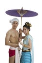 Man and woman in Thai northern costume