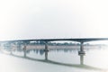 Thai-Laos friend ship bridge over Maekhong river in sunny day.