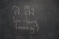 Thai letter written on black chalkboard Royalty Free Stock Photo