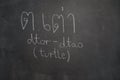 Thai letter written on black chalkboard Royalty Free Stock Photo