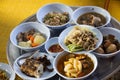 Thai local food set for serve guest people join in married traditional  retro style Royalty Free Stock Photo