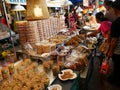 Thai local market,shellfish pickle,dry squid,shrimps,pork,fish,mushrooms and more